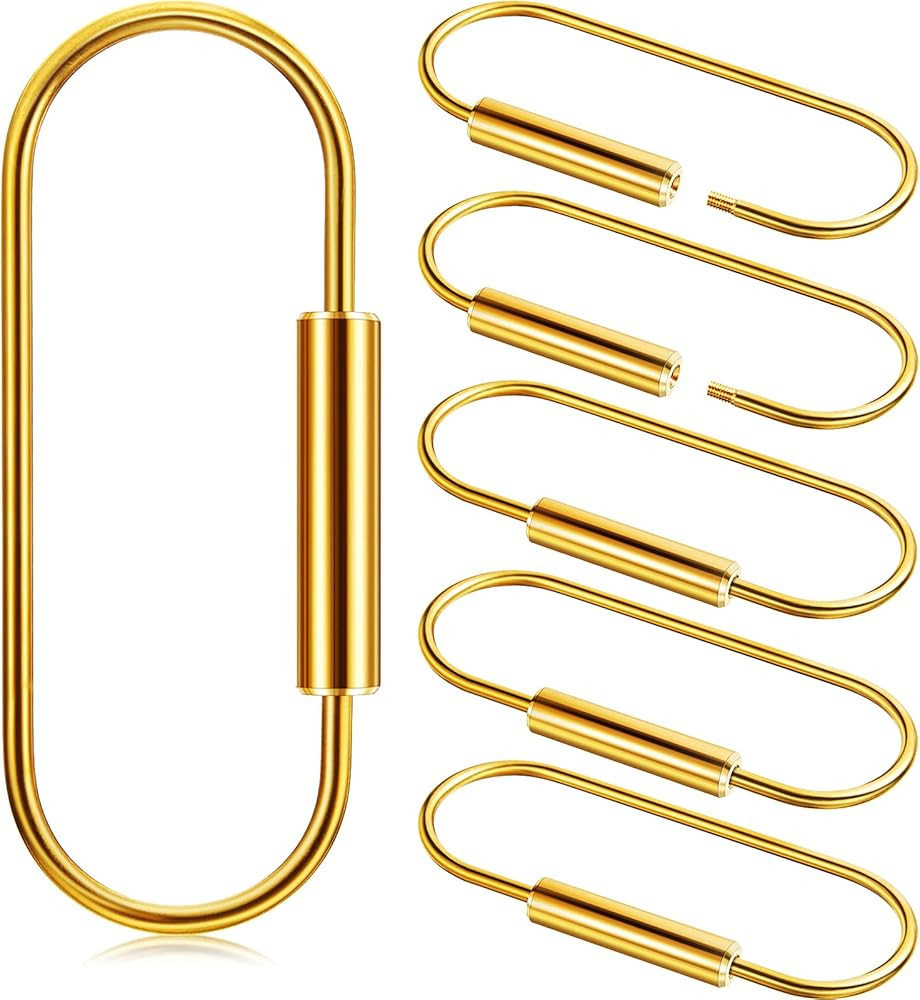 WILLBOND Brass Key Ring Gold Screw Lock Keychain Durable Brass Screw Clip Simple Style Keychain f... | Amazon (US)