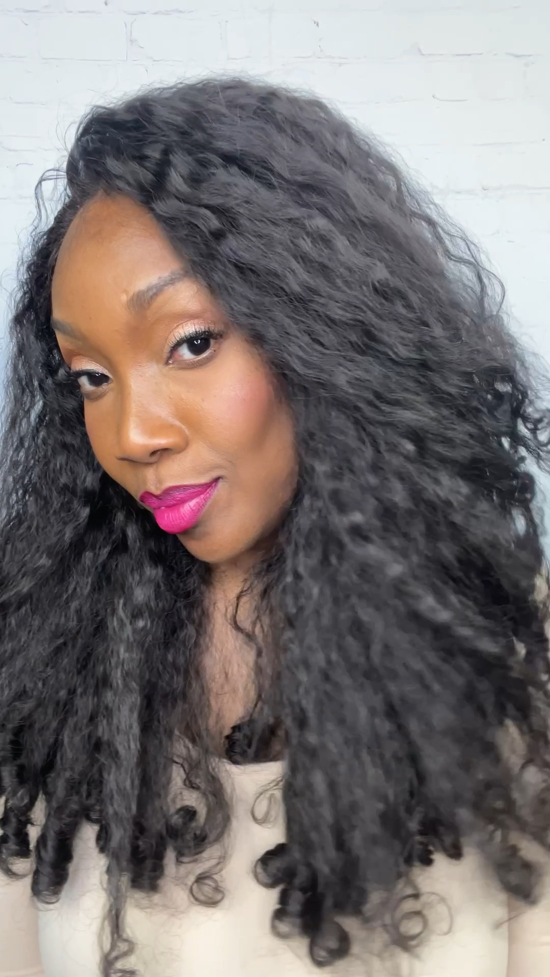 SOKU Afro Curly Lace Front Wig Synthetic Kinky Straight with Curly Ends T Part Wig 

#LTKBeauty