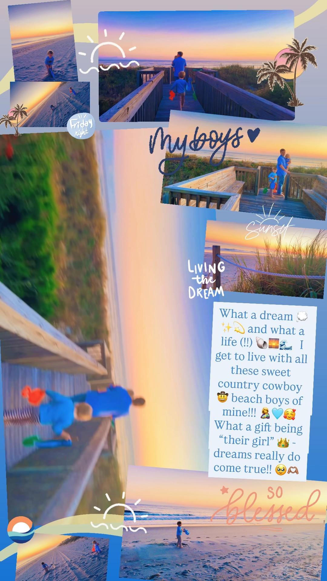 What a dream 💭✨💫 and what a life (!!) 🐚🌅🌊   I get to live with all these sweet country cowboy 🤠 beach boys of mine!!! 🤱🩵🥰 What a gift being “their girl” 👑 - dreams really do come true!! 🥹🫶🏽

#LTKFamily #LTKSeasonal #LTKBaby