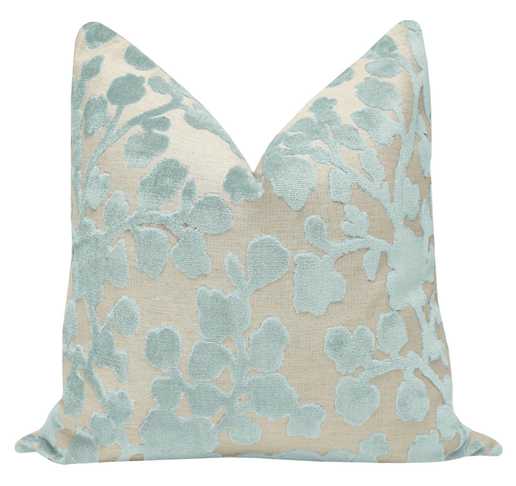 BLOSSOM CUT VELVET // SPA BLUE | LITTLE DESIGN COMPANY