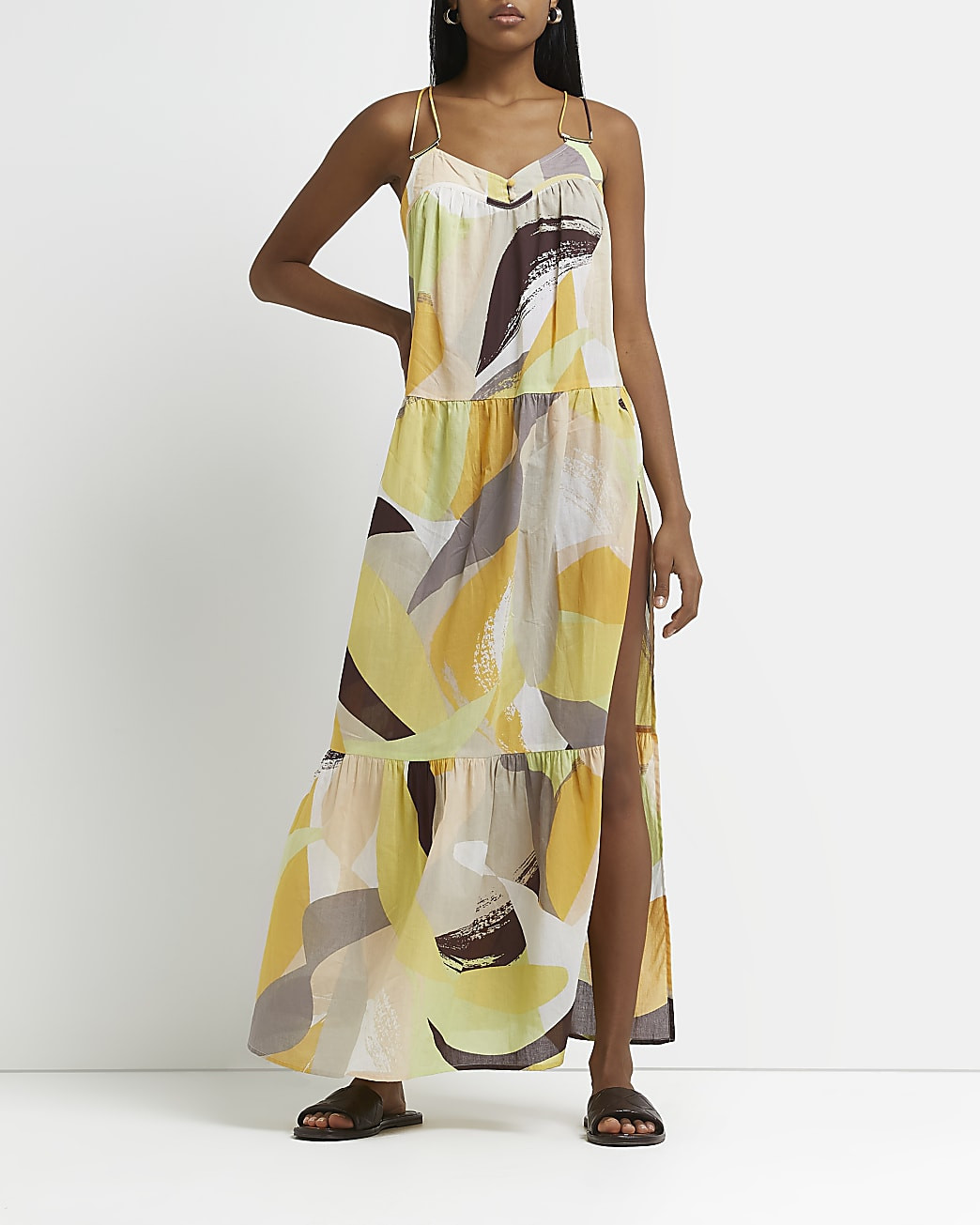 Orange printed maxi beach dress | River Island (UK & IE)
