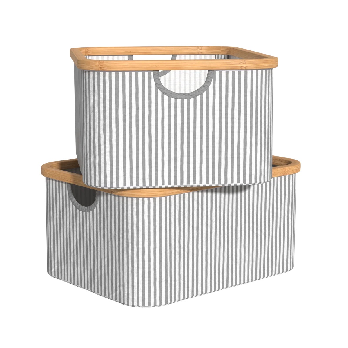 Bamboo Frame Fabric Laundry Storage Bins, 2-Pack | Wayfair North America
