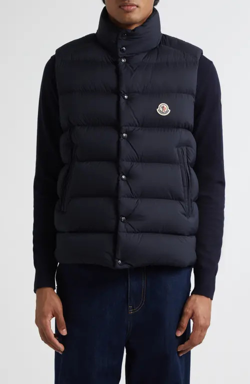 Moncler Tibb Down Puffer Vest in Obsidian Blue at Nordstrom, Size 1 | Nordstrom