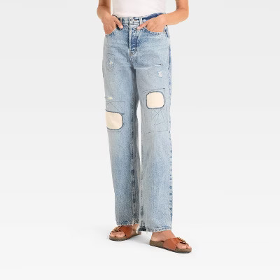 Women's Mid-Rise Patchwork 90's Baggy Jeans - Universal Thread™ | Target
