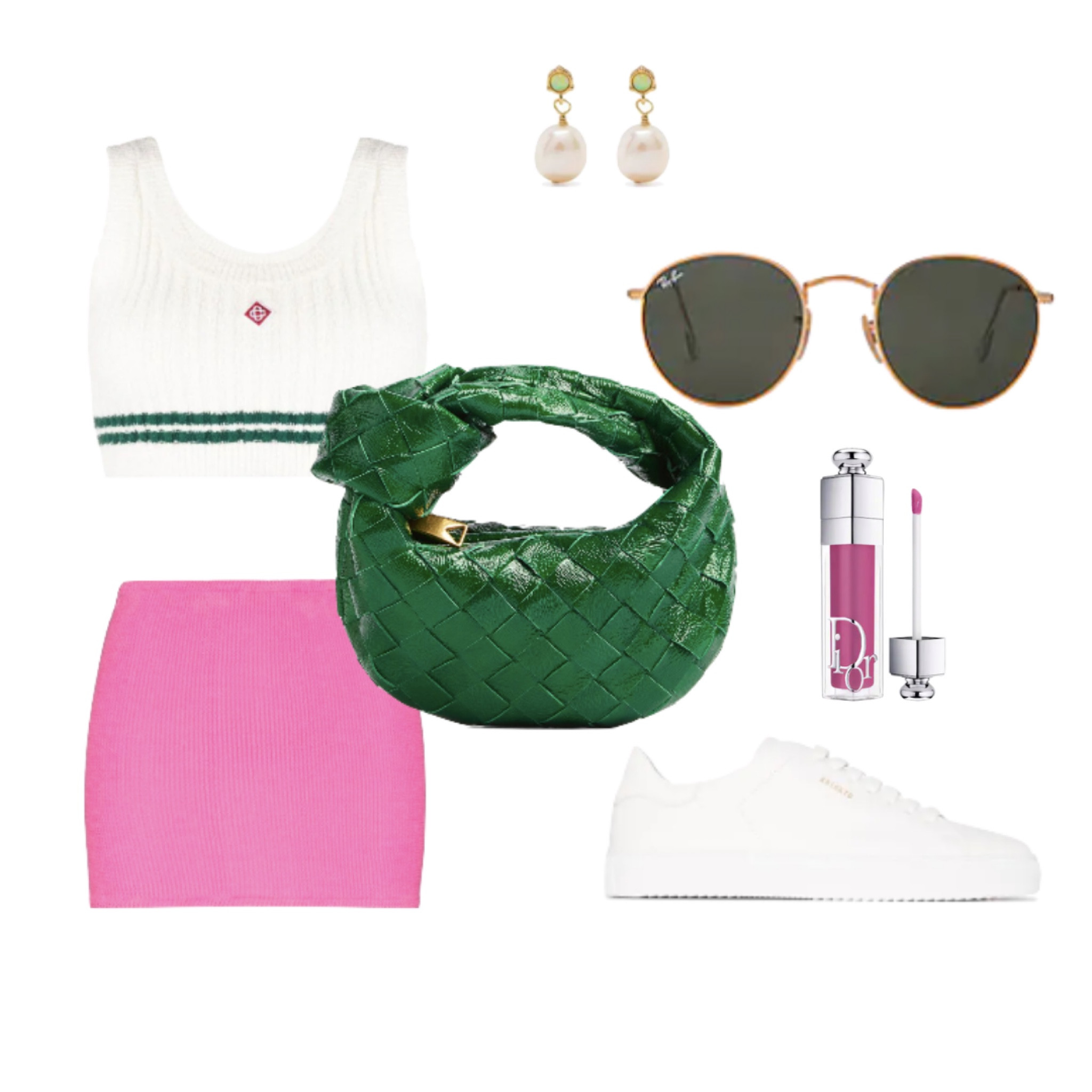 Colourful fit, green and pink outfit styling, weekend look, pink skirt, mini skirt, crop top, white sneakers styling, green bag styling, casual outfit , matching set, weekend look, summer outfit ideas, vacation outfit idea, vacation style inspo

#LTKfit