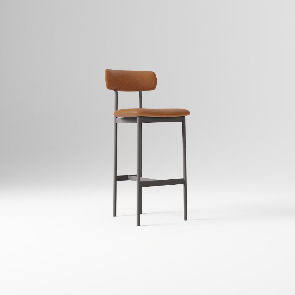 Grier Leather Bar & Counter Stools | West Elm (US)