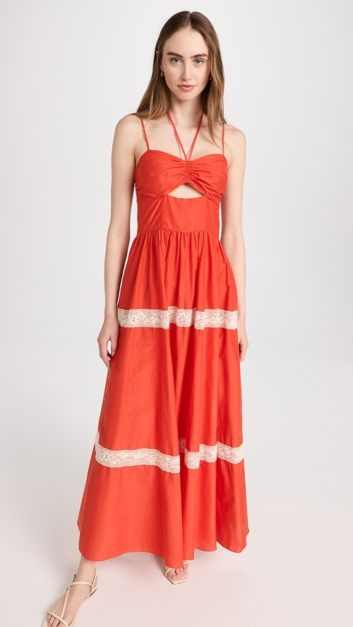 Cutout and Lace Trim Maxi Dress | Shopbop