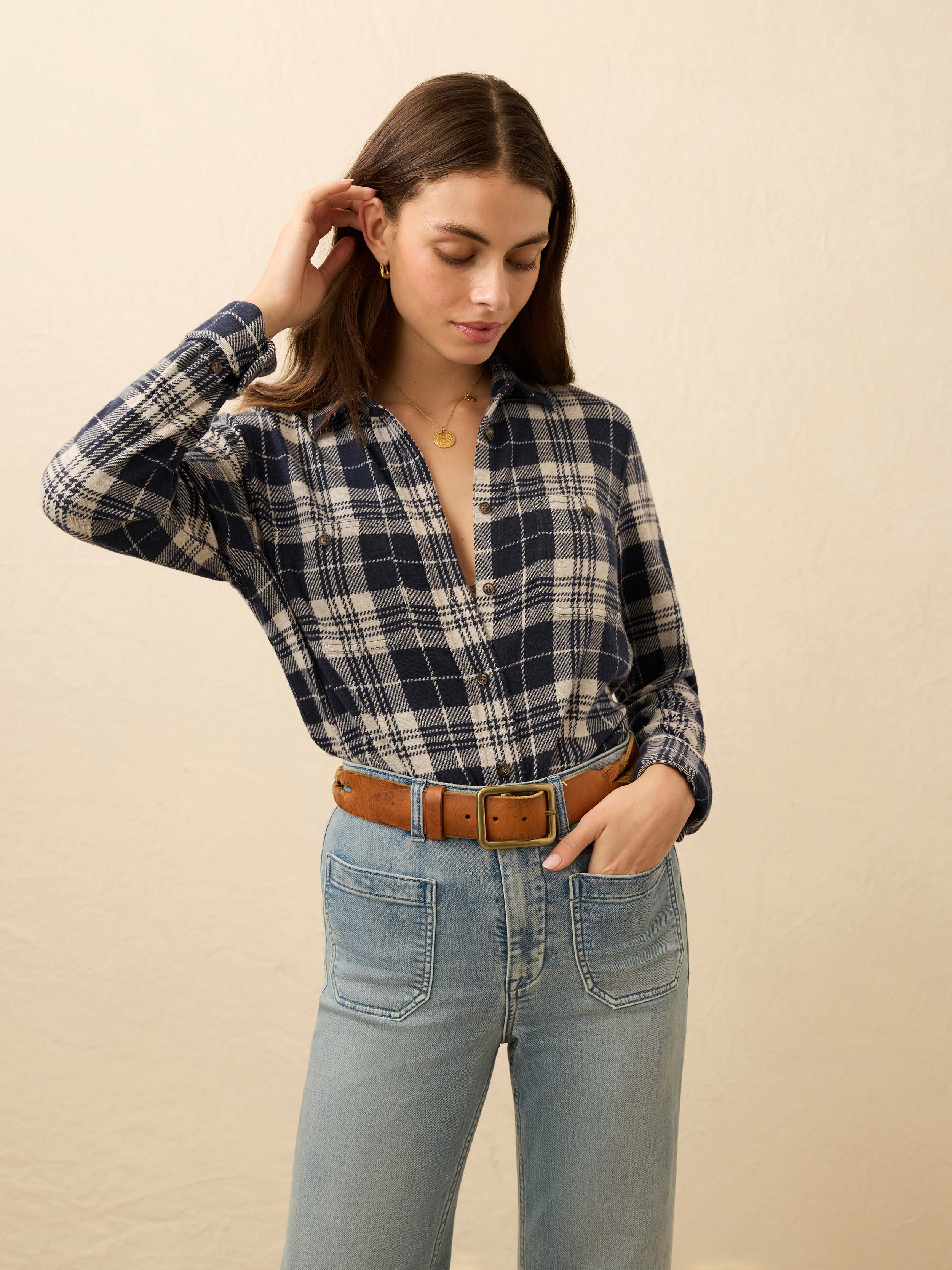 Legend Sweater Shirt - Sapphire Lake Plaid | Faherty