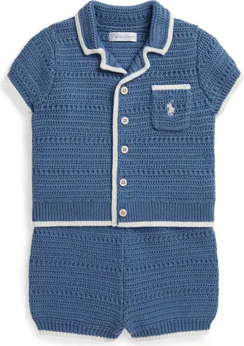 Ralph Lauren Short Sleeve Sweater & Shorts Set | Nordstrom | Nordstrom