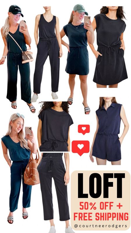 Loft 50% off + FREE SHIPPING!!! I feel lol the sizing runs a little big! I have an XS in the jumpsuit + dress + a small in the pants, XS in the top of the matching pants set!

Casual outfits, mom outfits, summer fashion, travel 

#LTKFindsUnder100 #LTKStyleTip #LTKSaleAlert