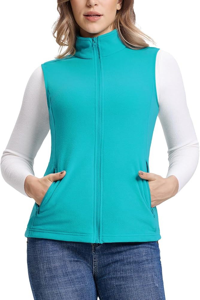 Outdoor Ventures Women's Fleece Vest, Zip Up Lightweight Soft Running Vest Outerwear Sleeveless w... | Amazon (US)