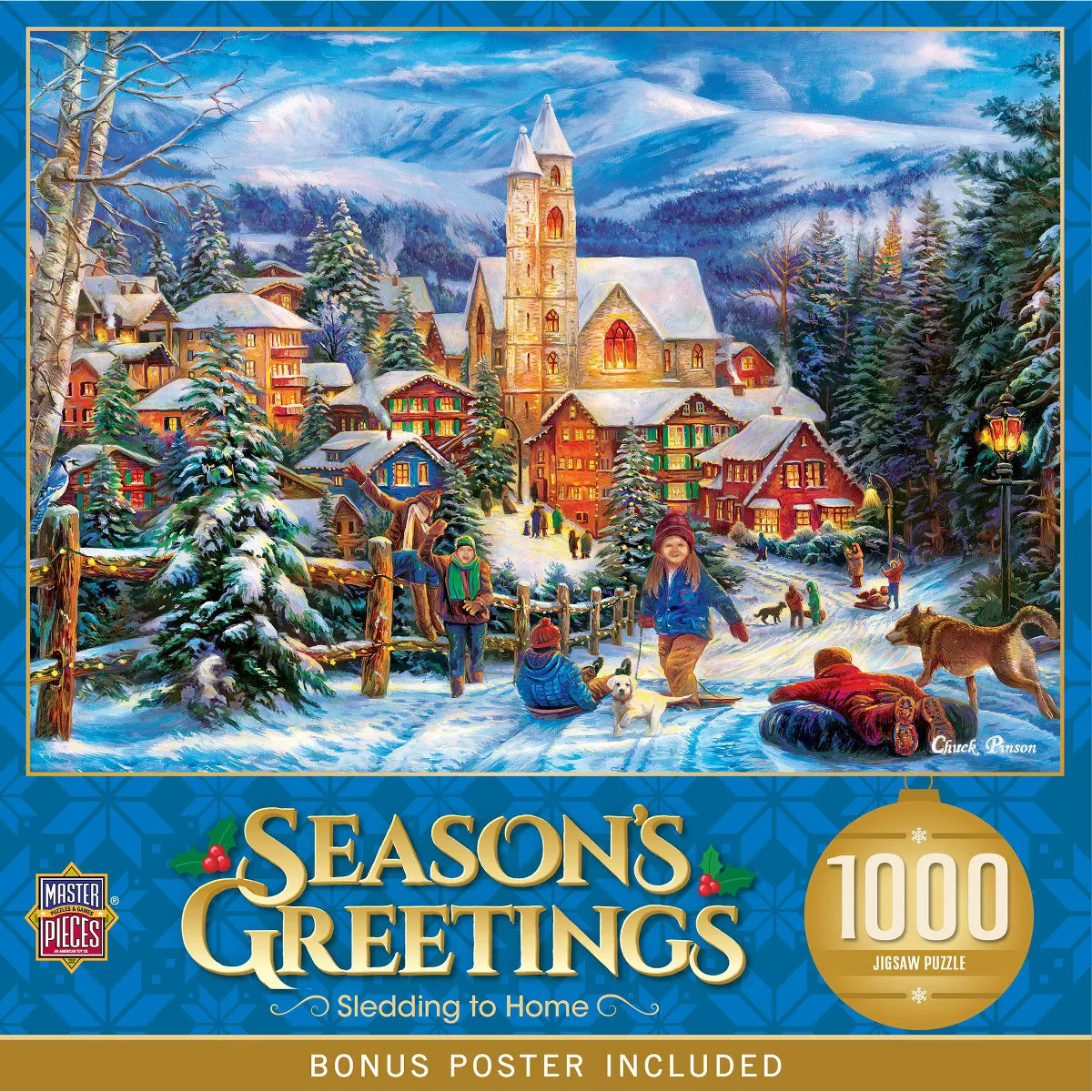 MasterPieces 1000 Piece Christmas Jigsaw Puzzle - Sledding to Home | Target