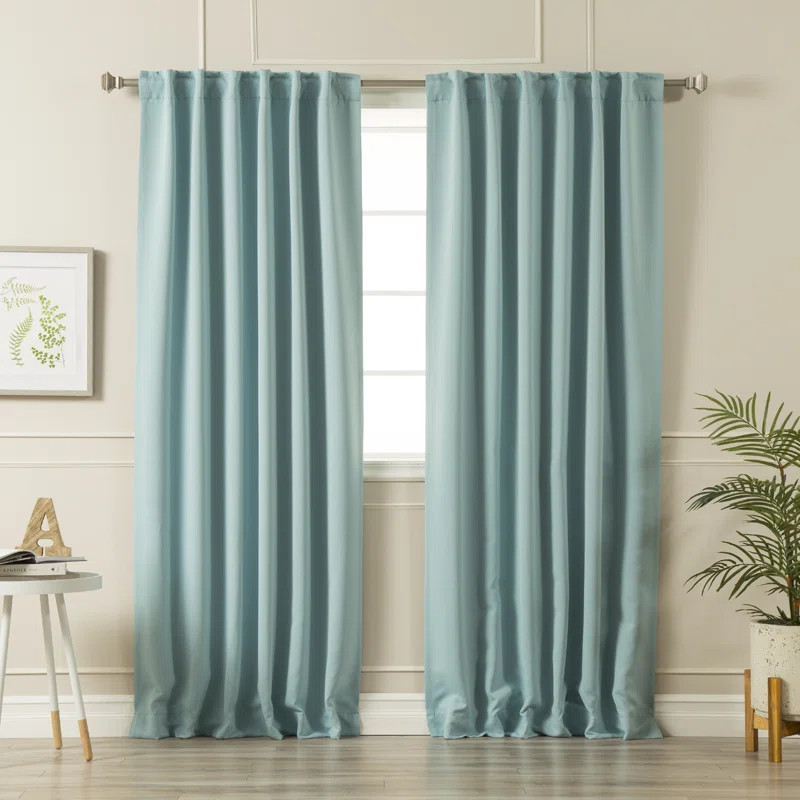 Bantam Solid Blackout Thermal Rod Pocket Curtain Panels (Set of 2) | Wayfair North America