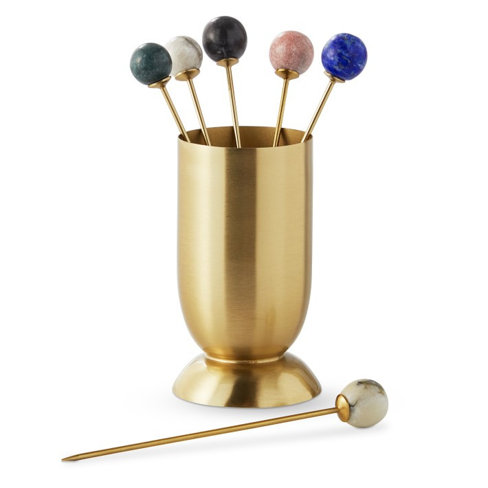 Antique Brass & Marble Cocktail Picks | Williams-Sonoma