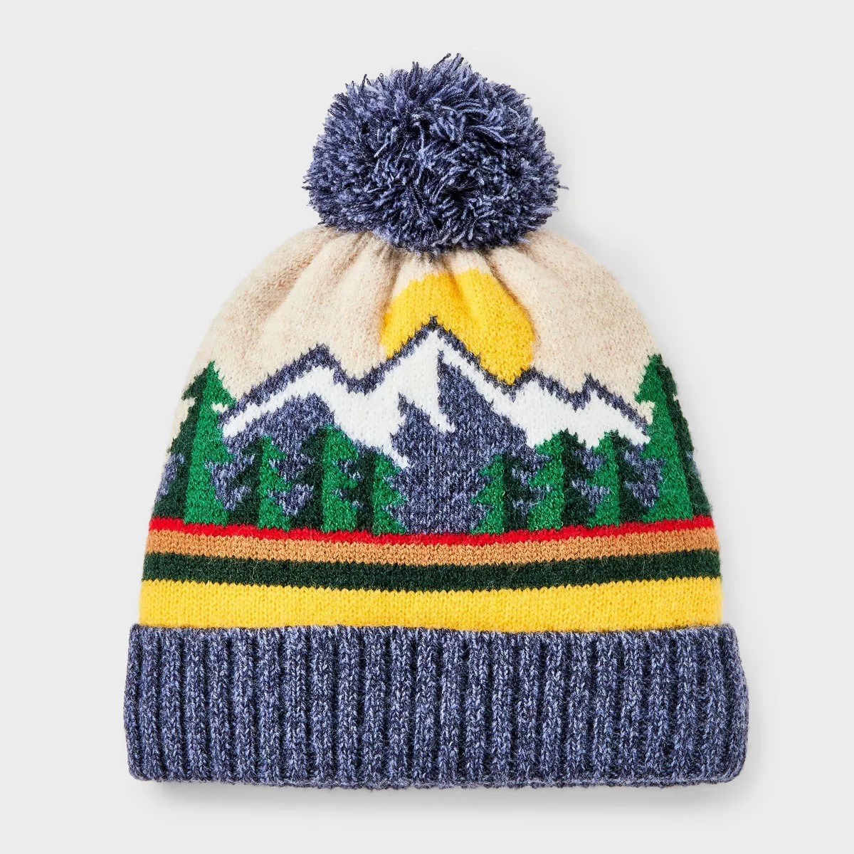 Toddler Boys' Mountain Scenic Printed Beanies - Cat & Jack™ Blue 2T-5T | Target