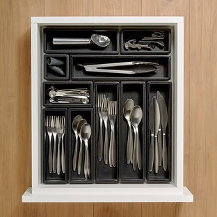 THE HOME EDIT Wooden Drawer Organizer Onyx | The Container Store