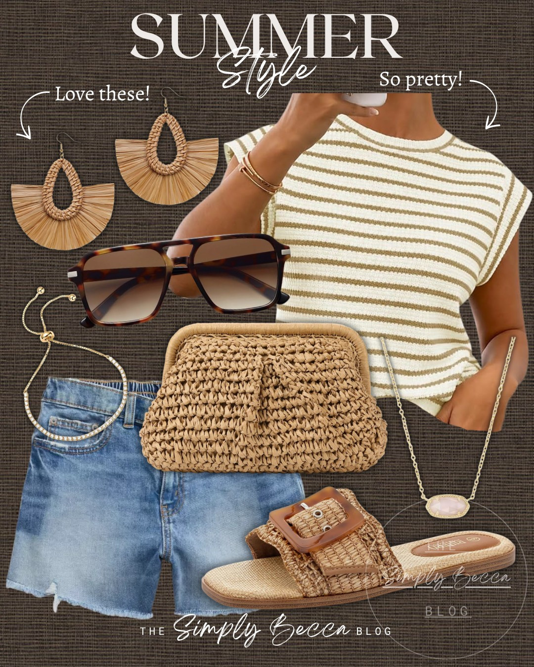 Simple summer style that feels effortless and wearable.

@ae 

 #ltkwomens #summerstyle #summeroutfits #stripes #wovenclutch #LTKootd #LTKmomlife #LTKSeasonal