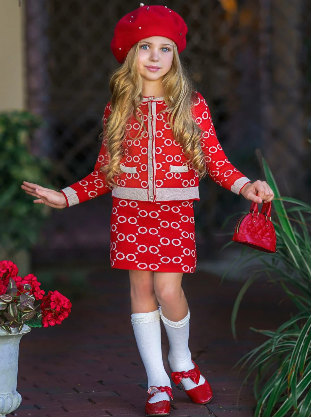 Future Leader Classy Cardigan and Skirt Set | Mia Belle Girls