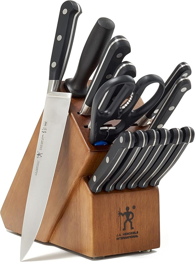 Henckels Couteau 14-pc Knife Block Set | 6 Steak Knives, Paring Knife, Serrated Utility Knife, Pr... | Amazon (US)