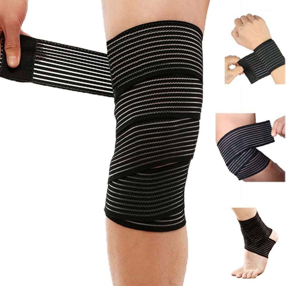 Extra Long Elastic Knee Wrap Compression Bandage Brace Support for Legs, Plantar Fasciitis, Stabilis | Amazon (US)