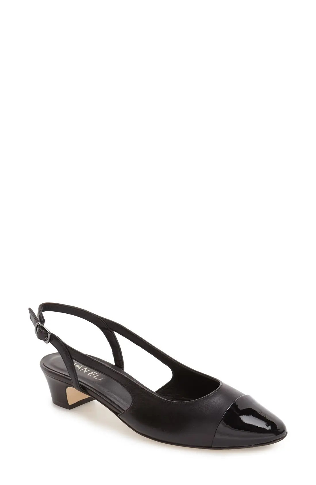 VANELi 'Aliz' Slingback Pump in Black Leather at Nordstrom, Size 9.5 | Nordstrom
