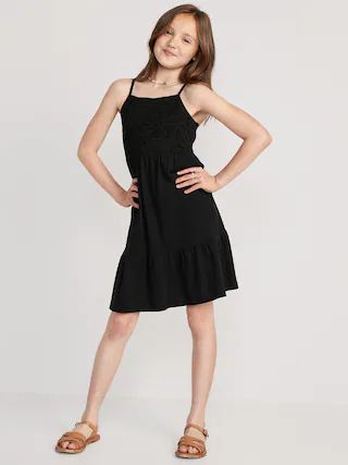 Fit & Flare Floral-Knit Bodice Cami Dress for Girls | Old Navy (US)