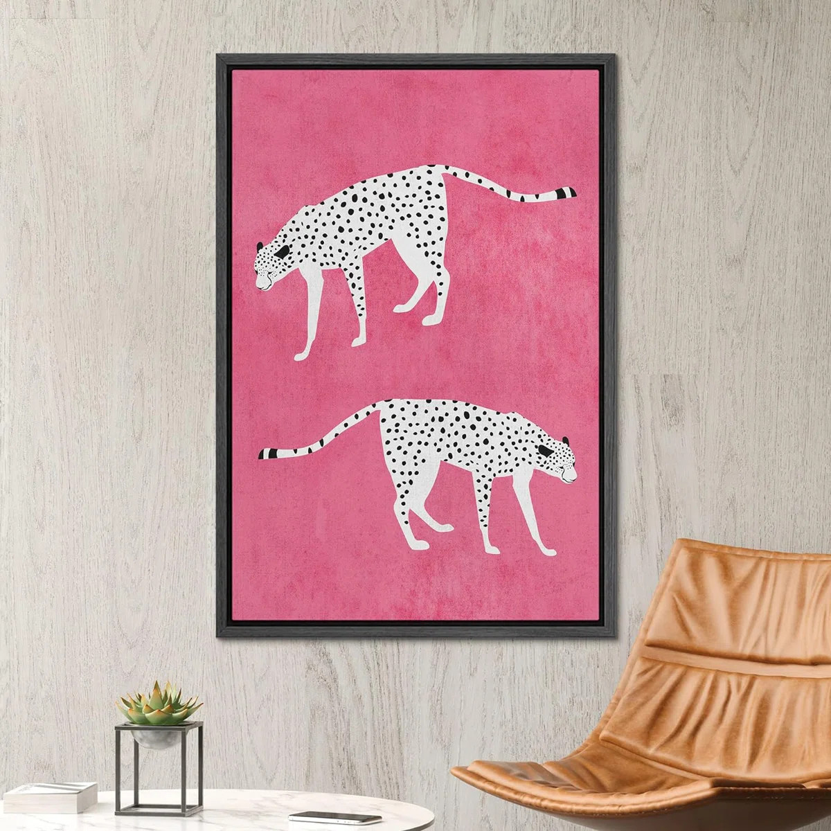 Bright Preppy Animals IDEA4WALL Framed Canvas Print Wall Art Room Decor White Spotted Cartoon Jun... | Wayfair North America