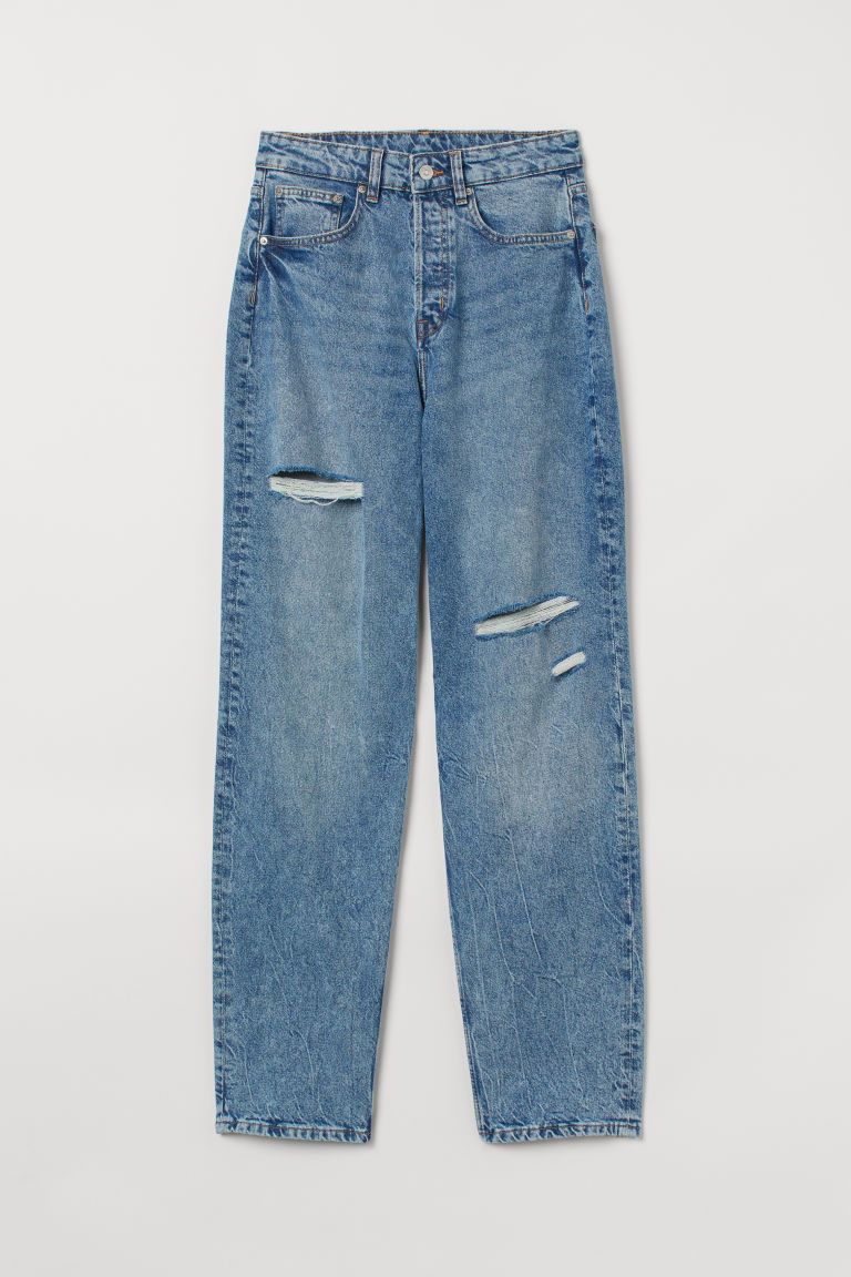 H & M - 90s Straight High Jeans - Blue | H&M (US + CA)