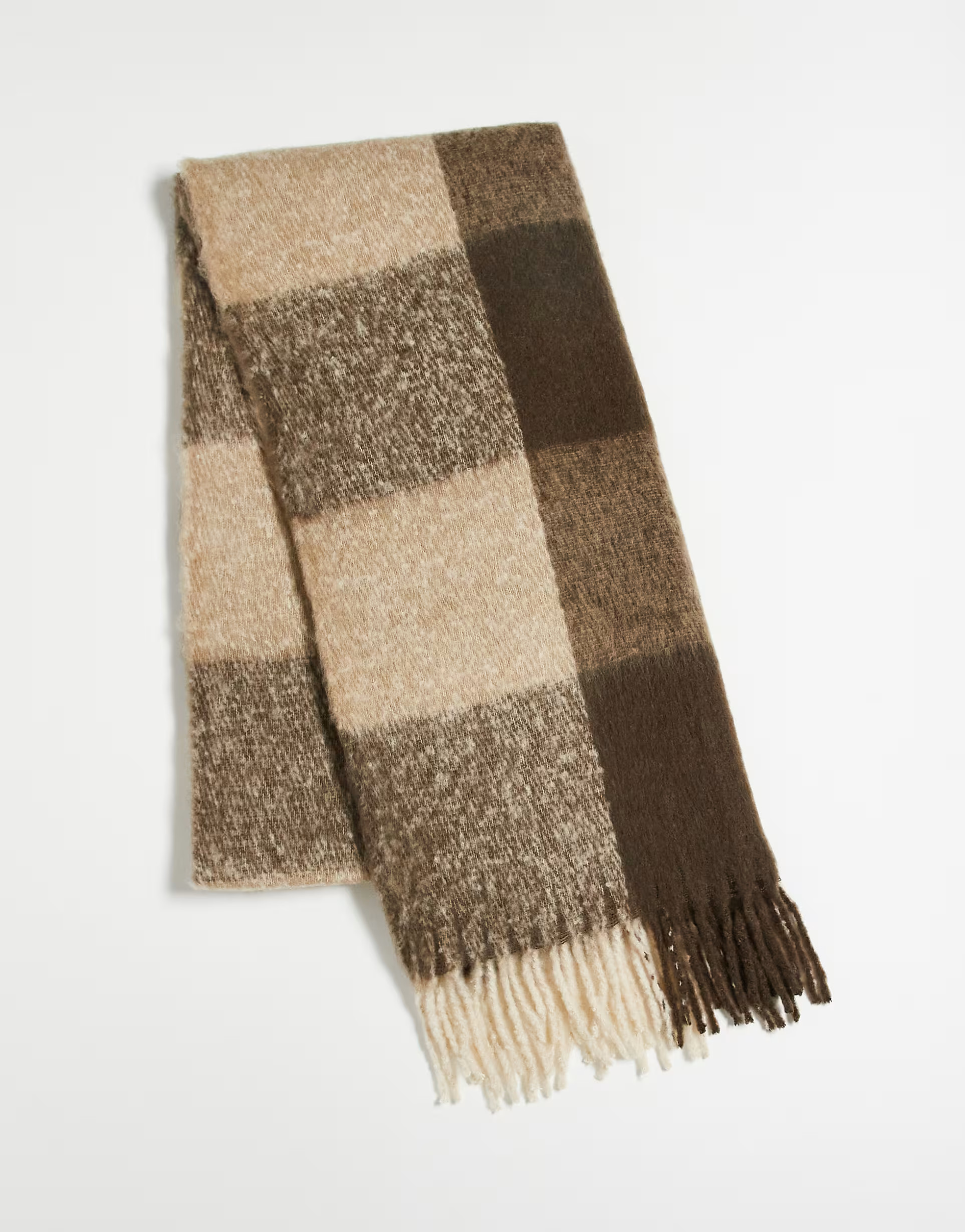 ASOS DESIGN woven oversized check scarf in neutral | ASOS | ASOS (Global)