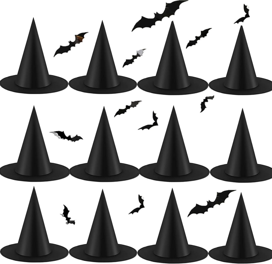 Amazon.com: Tmflexe 12pcs Halloween Witch Hats Costume Accessories Party Decorations for Hallowee... | Amazon (US)