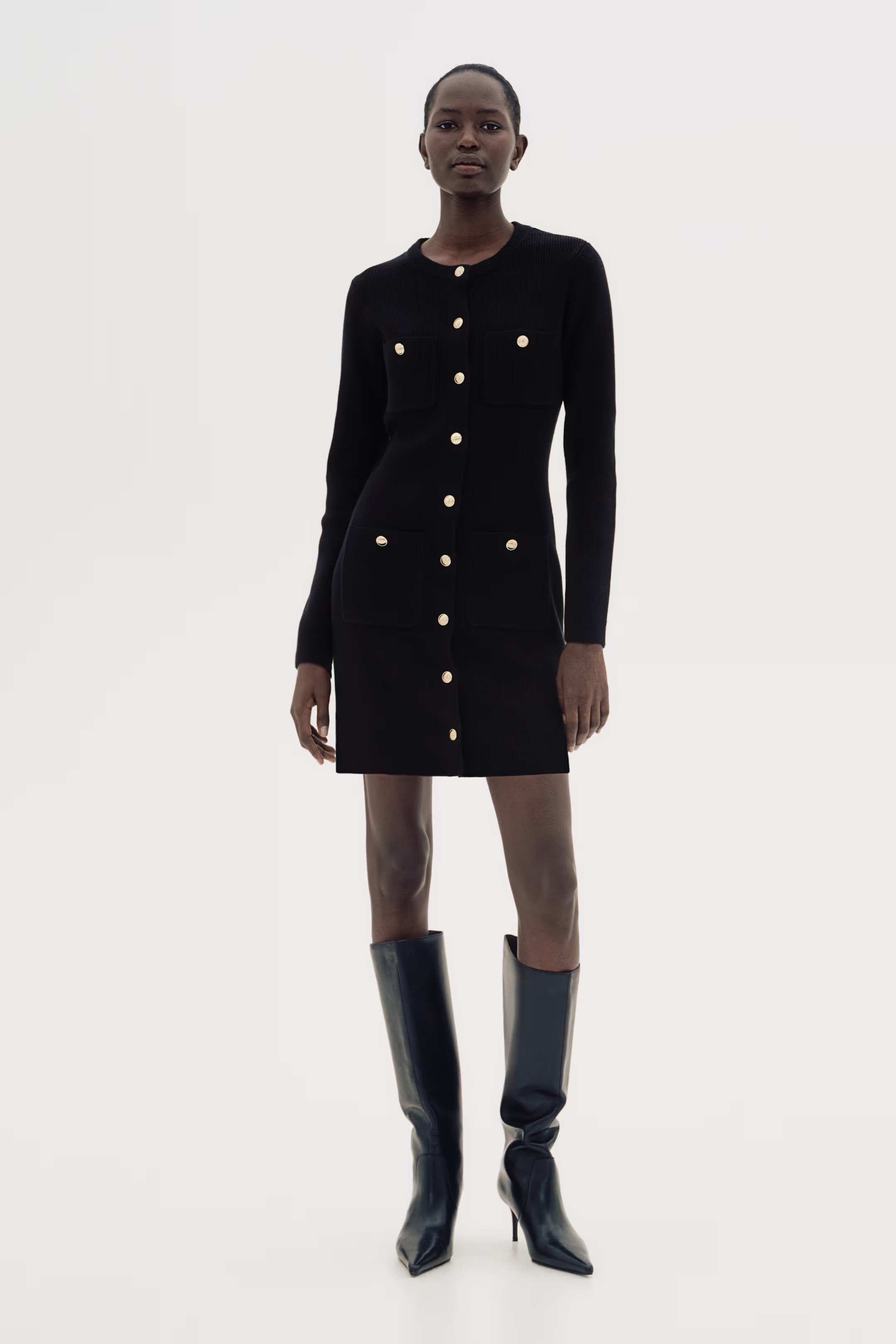Pocket-front knitted dress | H&M (UK, MY, IN, SG, PH, TW, HK)