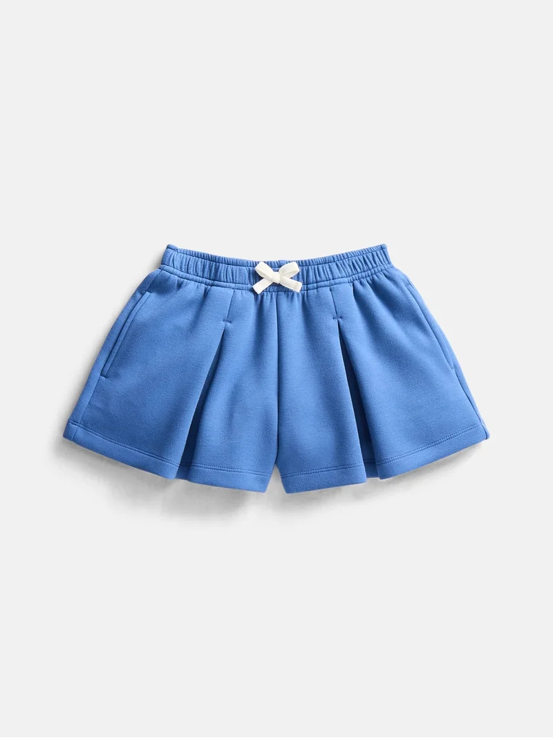 Wonder Nation Toddler Girls Athletic Pleated Shorts with Bow, Sizes 12M-5T | Walmart (US)