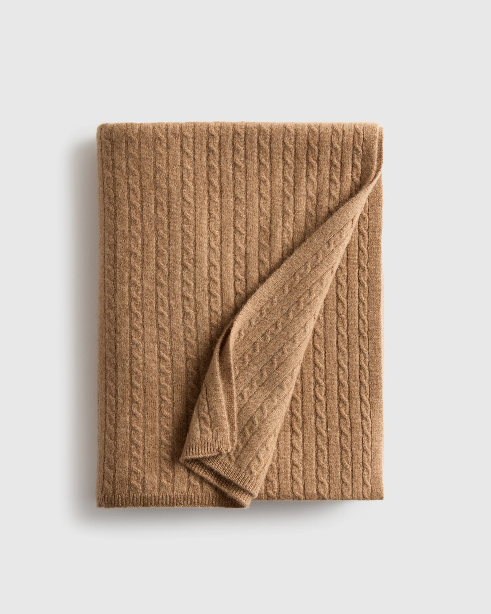 Quince | Cable Knit Cashmere Throw in Heather Grey | Quince