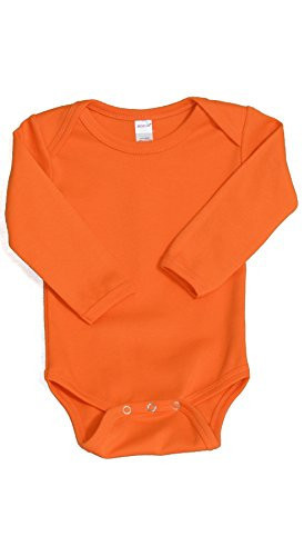 Monag Long Sleeve Orange Baby Bodysuit, Long Sleeve Baby One-piece, Unisex Baby Bodysuits 3-6M Orange | Amazon (US)
