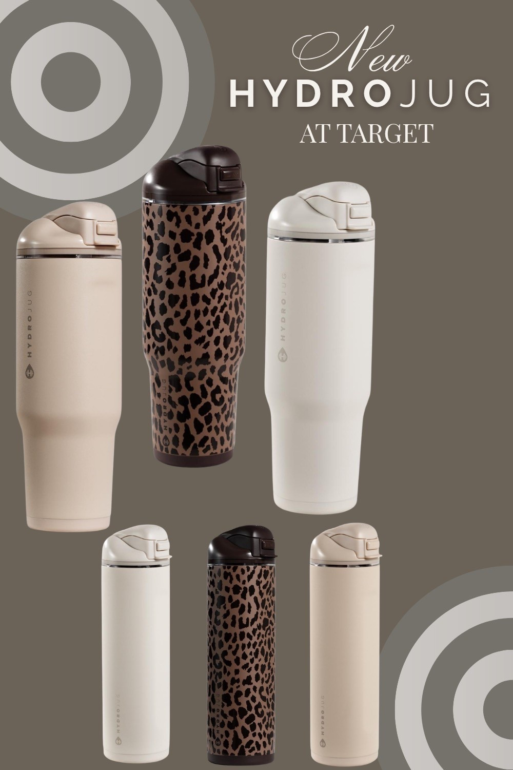New at Target and already a favorite 🤎 These neutral HydroJug tumblers are the perfect mix of style + function. I’m loving the soft beige tones and the leopard print option for a fun statement moment. Spill-proof lid, cupholder friendly, and perfect for everyday use

#LTKselfcare #LTKmomlife #LTKMothersDay