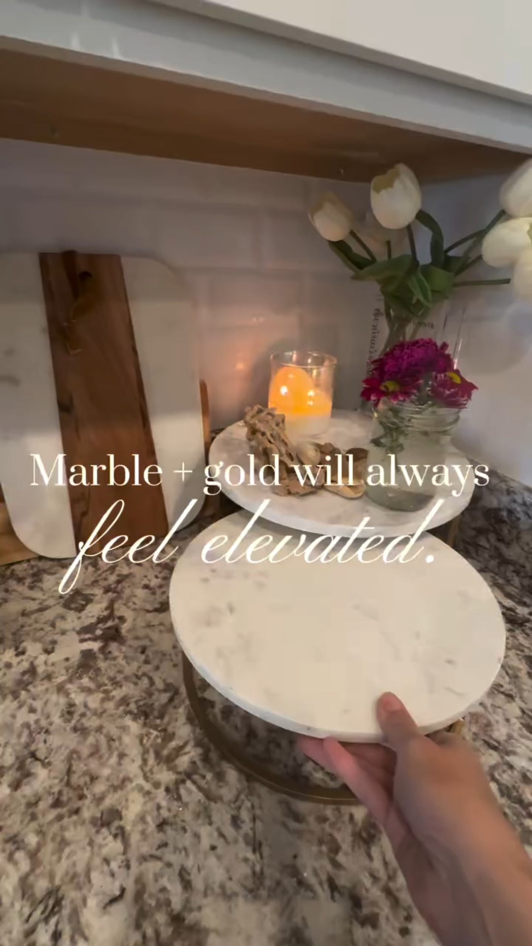 Follow and then comment “LINK” and I’ll send it to you 🖤

Marble and gold will always feel elevated — but pair them with soft wood tones, a white backsplash, and fresh florals? It’s a whole vibe 🤍✨

It’s on clearance right now, so grab it before it’s gone!

#marbleandgold #ltkhome #worldmarketfinds #clearancefinds #kitchenstyling #neutraldecor #prettyandpractical #elevatedhome #budgetluxe