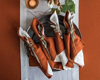 Solino Home Linen Fall Napkins Set of 4 – 100% Pure Linen Cinnamon Cloth Napkins 20 x 20 Inch ... | Amazon (US)
