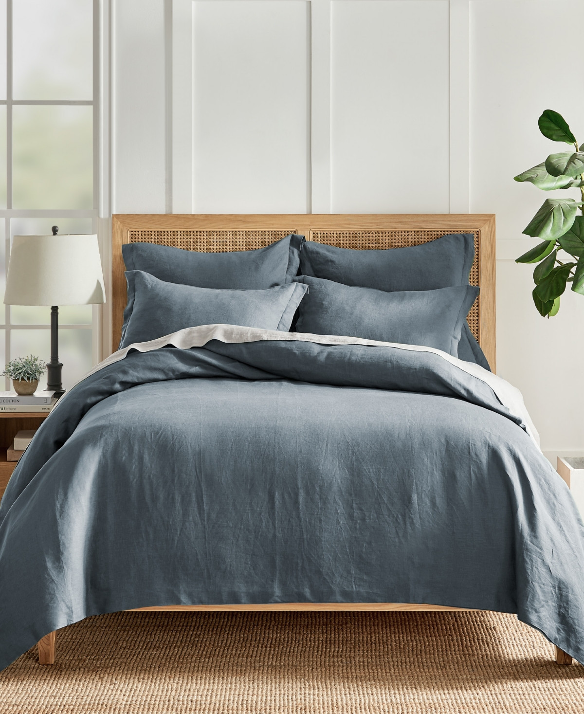 Levtex Washed Linen Solid Duvet Cover, King/California King - Blue | Macy's