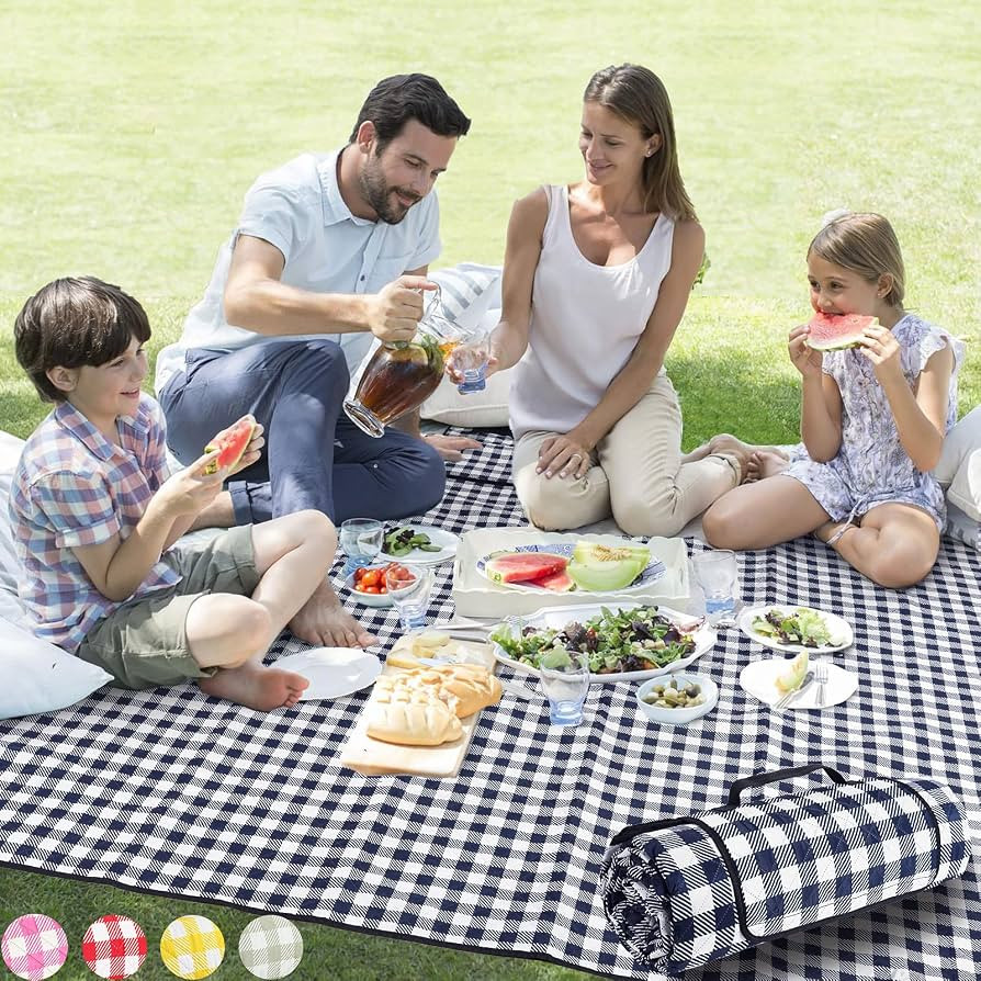 ZAZE Picnic Blankets Machine Washable, 80''x80'' Extra Large Waterproof Sandproof Foldable Compac... | Amazon (US)