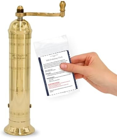 Original Greek Pepper Mill, 9-Inch Brass – European Manual Pepper Grinder, Refillable, with Pol... | Amazon (US)