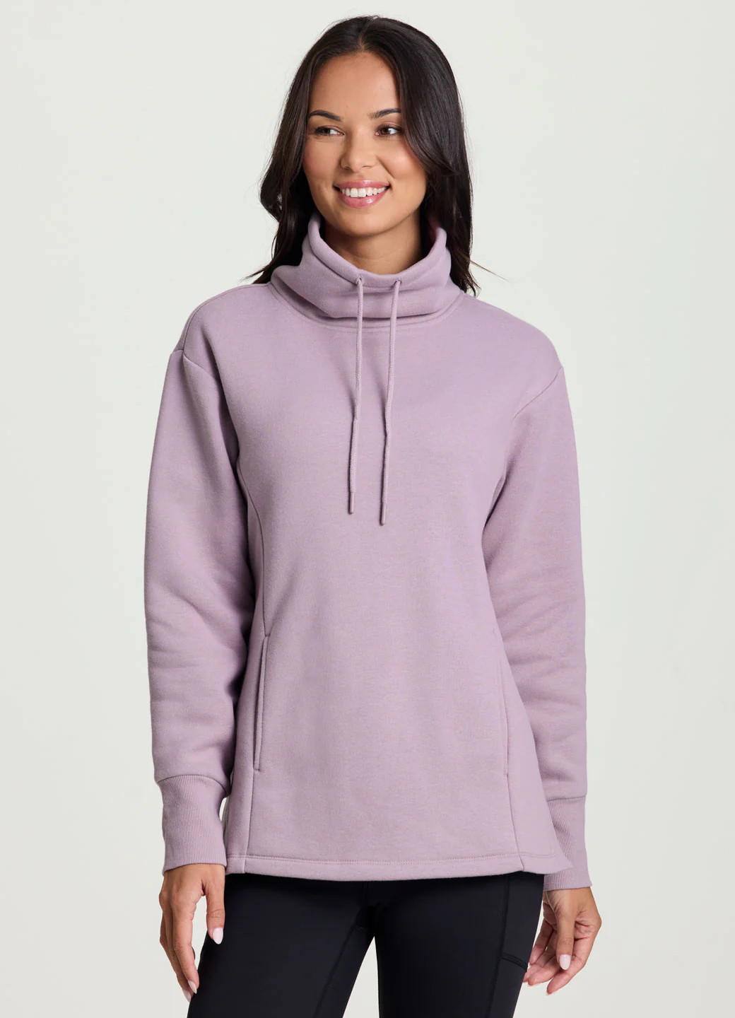 Downtown Fleece Cowl Neck Tunic Light Purple / XS | RBX Active