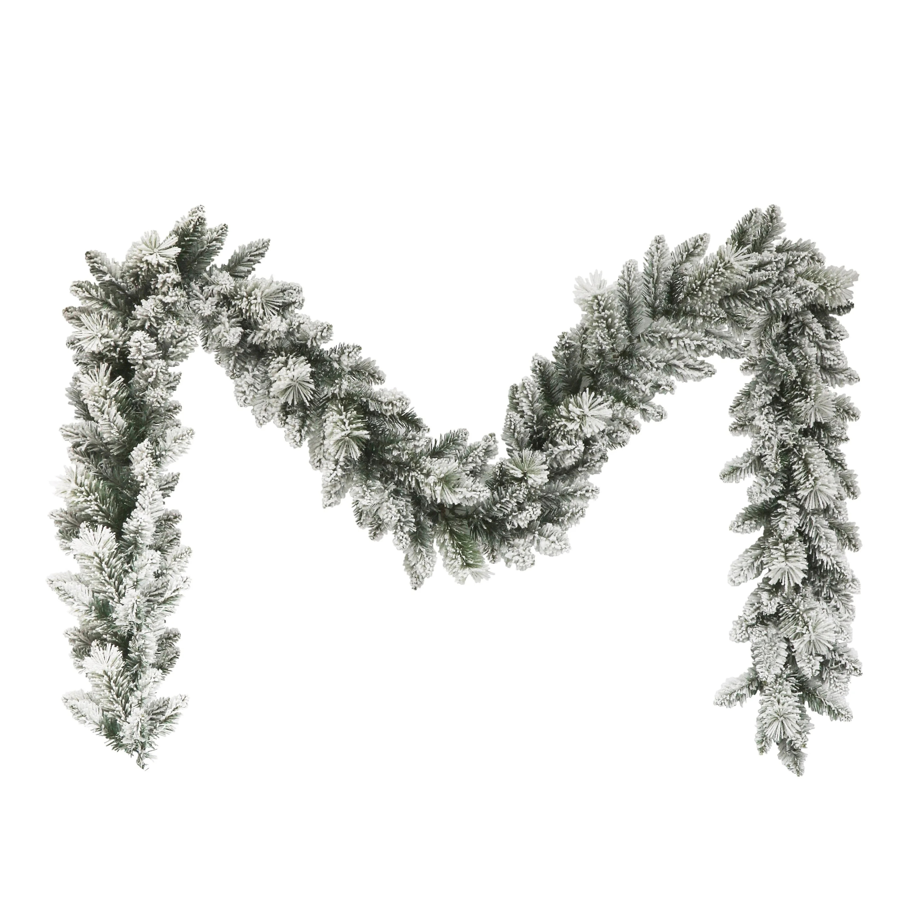Puleo International  9' Flocked Spruce Garland - Green | Walmart (US)