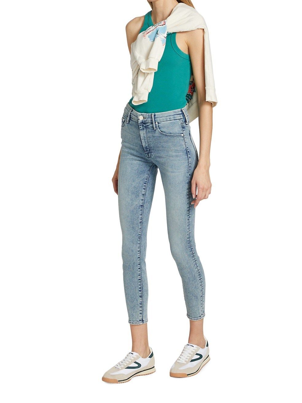 Mother The Looker High-Rise Stretch Skinny Ankle Jeans | Saks Fifth Avenue