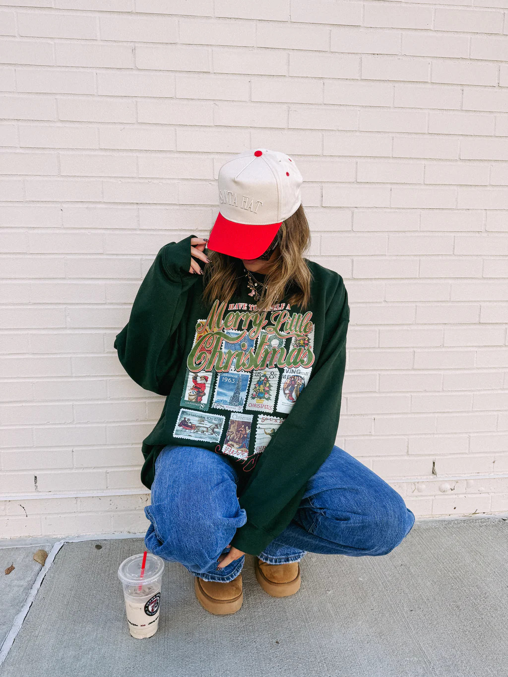 christmas stamps sweatshirt - green | Etta & East