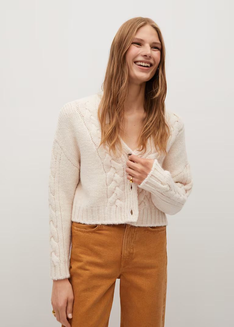 Cable-knit cardigan | MANGO (US)