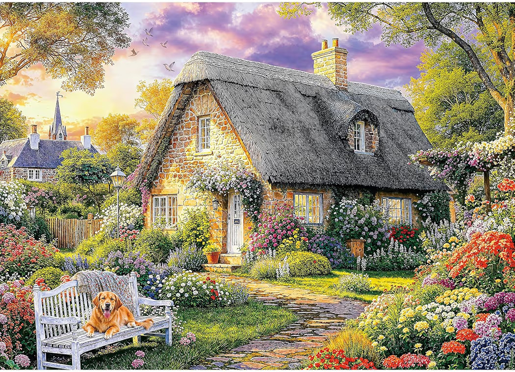 Puzzles for Adults 1000 Pieces - Country Cottage Jigsaw Puzzle, Hard Jigsaws for Adults,Landscape... | Amazon (US)