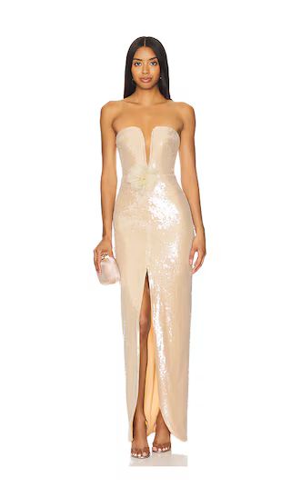 Sequin Maxi Dress in Champagne | Gold Dress | Sequin Dress | Revolve Dress | Revolve Clothing (Global)