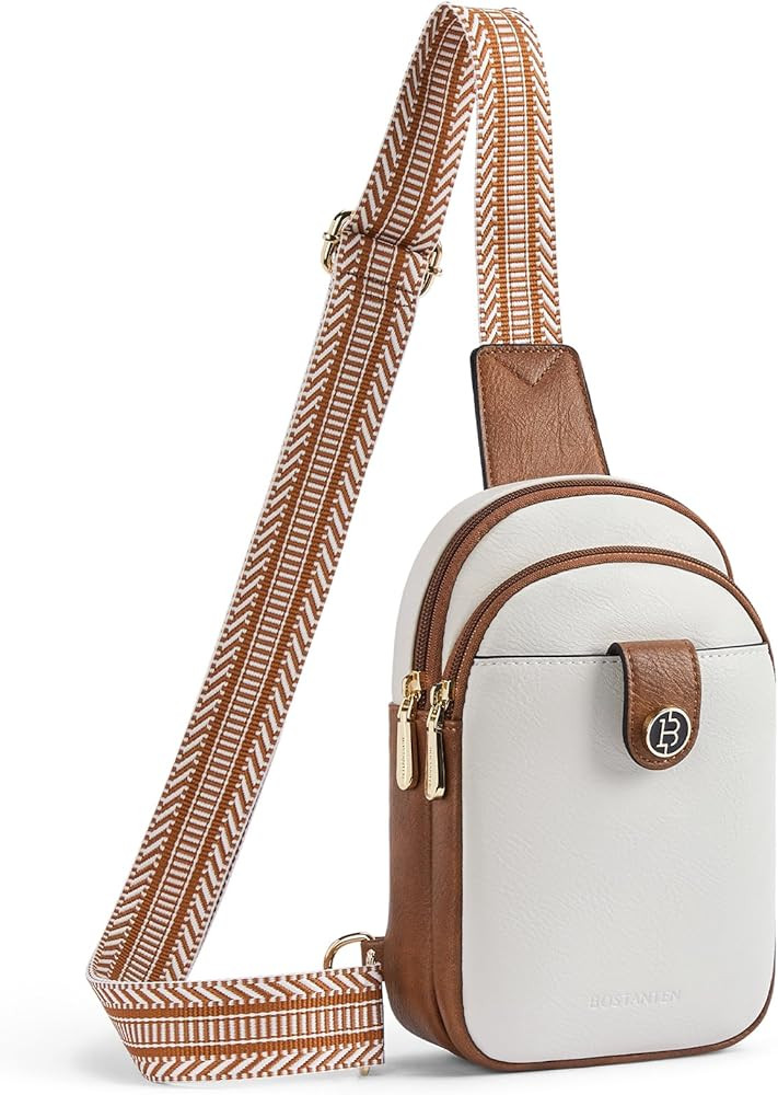 BOSTANTEN Small Sling Bag Crossbody Bags for Women Trendy Crossbody Purse Leather Chest Bag | Amazon (US)