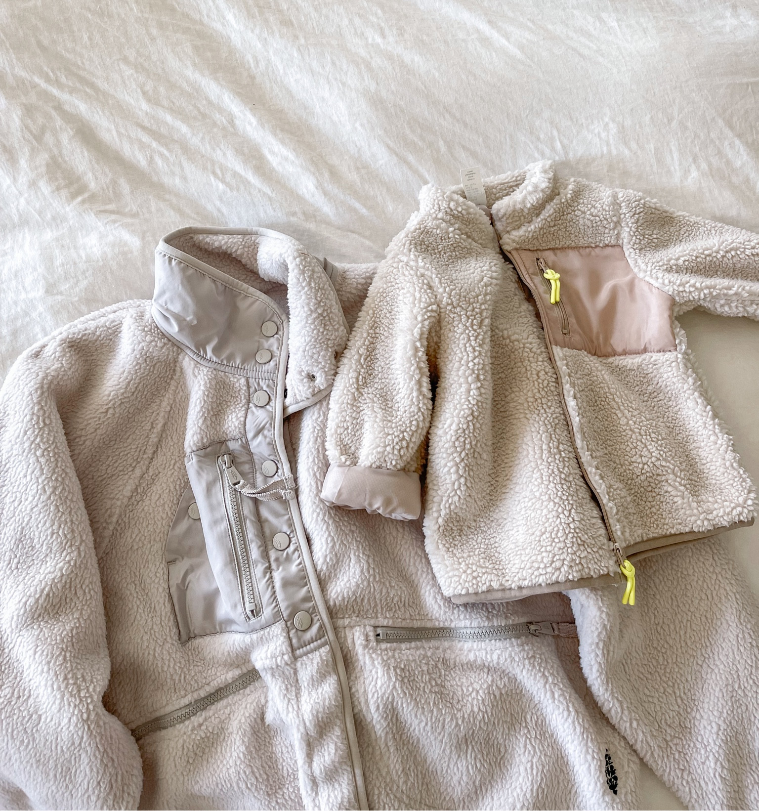Matching fleece jackets for me and my toddlers 🥹🫶🏻 Baby one is *slightly* more beige but barely noticeable! My Free People jacket is true to size!

#LTKbaby #LTKkids