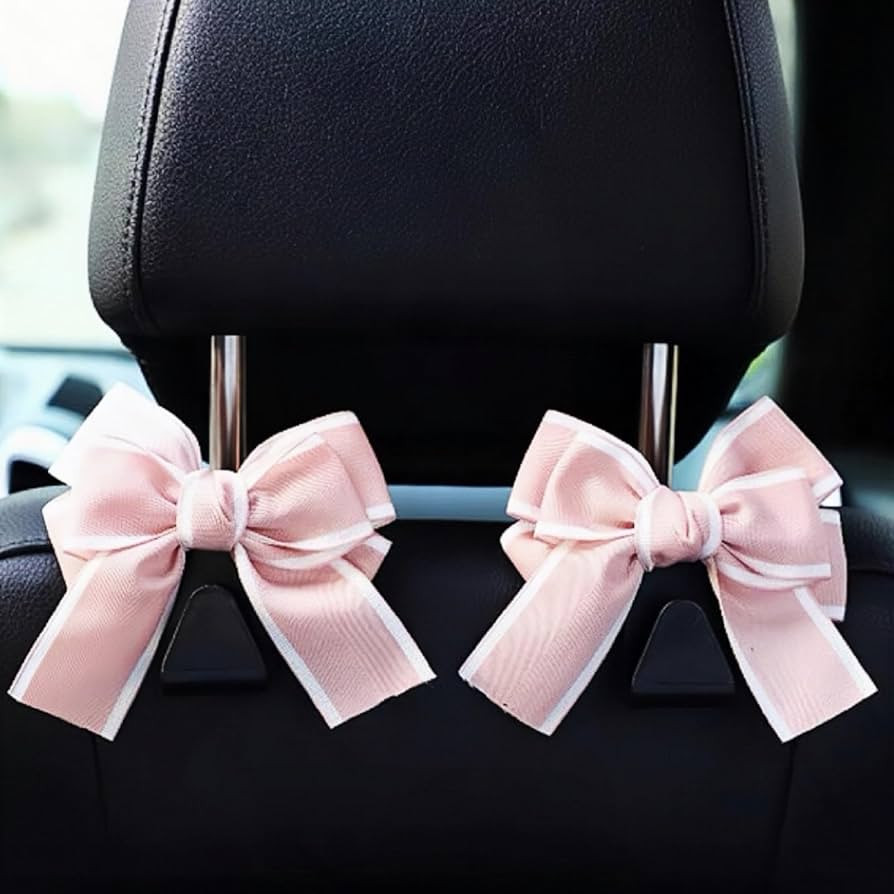 2pcs Car Purse Hook for Car Hooks for Purses and Bags, Cute Bow Car Seat Headrest Hook for Car Pu... | Amazon (US)